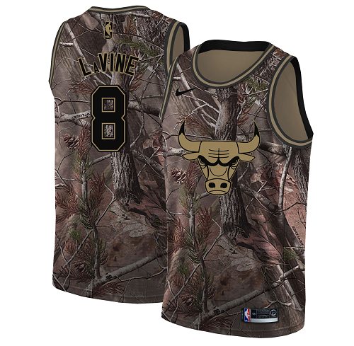 Nike Bulls #8 Zach LaVine Camo NBA Swingman Realtree Collection Jersey