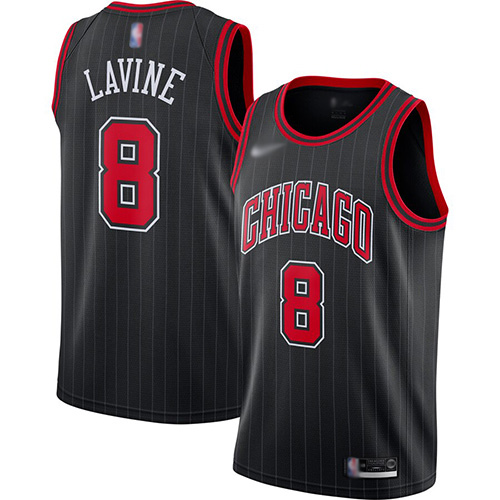 Bulls #8 Zach LaVine Black Basketball Swingman Statement Edition 2019/2020 Jersey