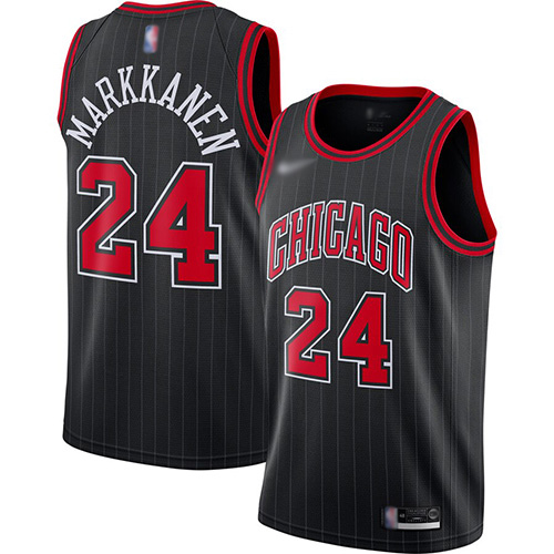 Bulls #24 Lauri Markkanen Black Basketball Swingman Statement Edition 2019/2020 Jersey