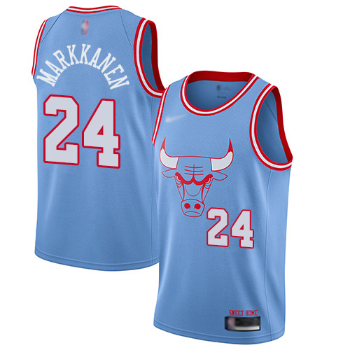 Bulls #24 Lauri Markkanen Blue Basketball Swingman City Edition 2019/20 Jersey