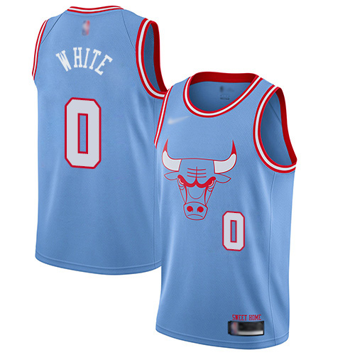 Bulls #0 Coby White Blue Basketball Swingman City Edition 2019/20 Jersey