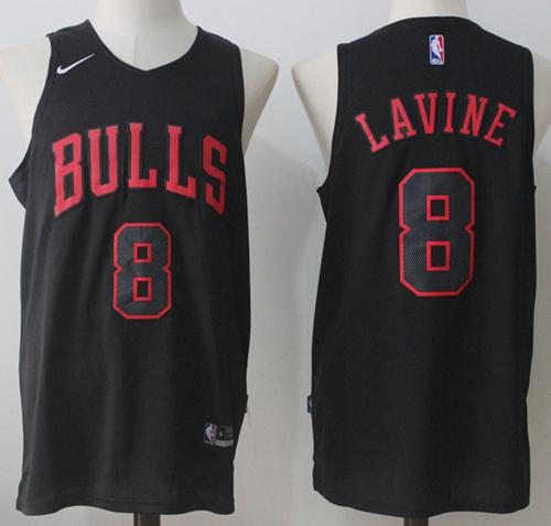 Nike Bulls #8 Zach LaVine Black Fashion NBA Swingman Jersey