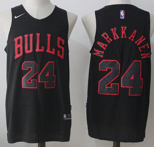 Nike Bulls #24 Lauri Markkanen Black Fashion NBA Swingman Jersey