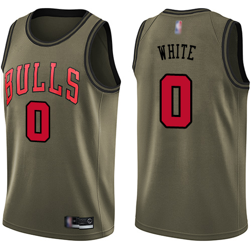 Bulls #0 Coby White Green Basketball Swingman Salute to Service Jersey