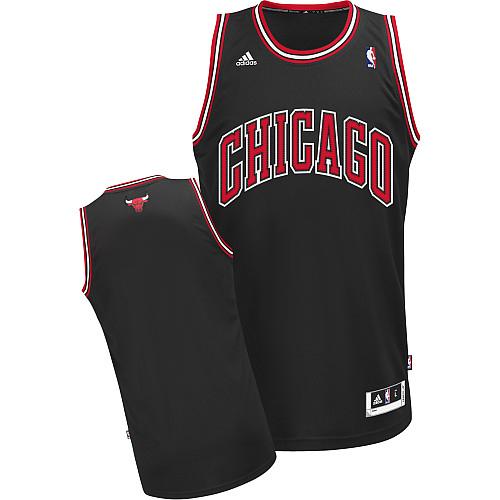 Revolution 30 Bulls Blank Black Stitched NBA Jersey - Click Image to Close