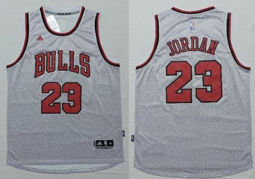 Revolution 30 Bulls #23 Michael Jordan Grey Stitched NBA Jersey