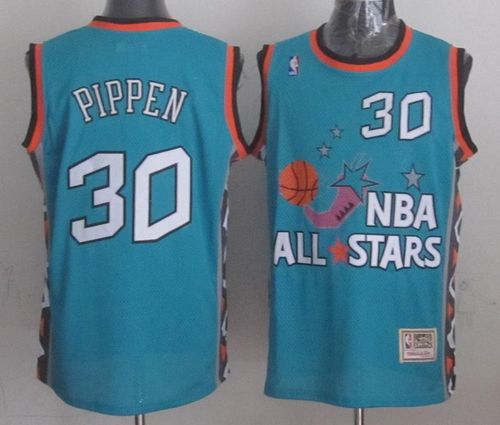 Mitchell And Ness Bulls #30 Scottie Pippen Light Blue 1996 All-Star Stitched NBA Jersey