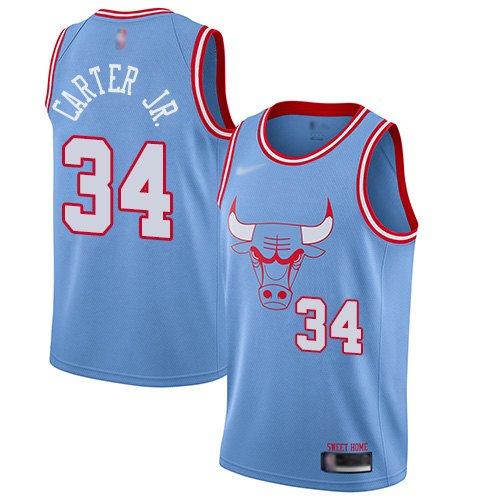 Bulls #34 Wendell Carter Jr. Blue Basketball Swingman City Edition 2019/20 Jersey