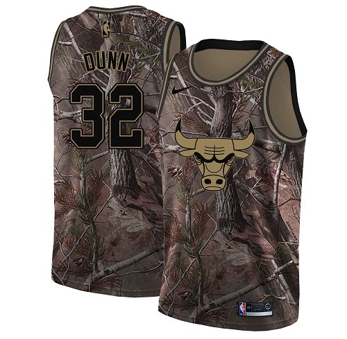 Nike Bulls #32 Kris Dunn Camo NBA Swingman Realtree Collection Jersey