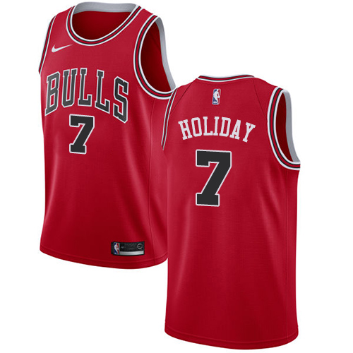 Nike Bulls #7 Justin Holiday Red NBA Swingman Icon Edition Jersey