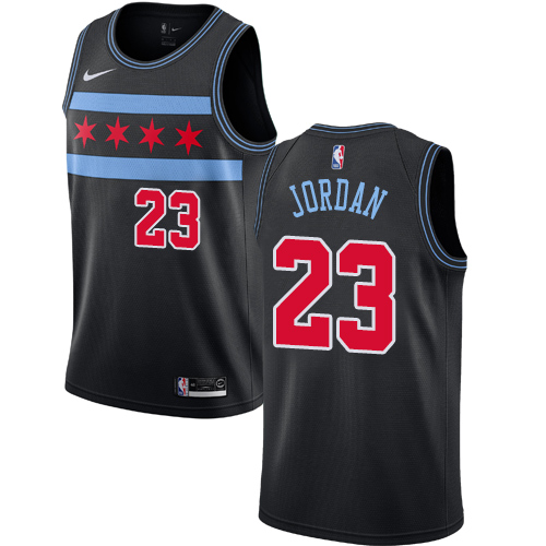 Bulls #23 Michael Jordan Black Basketball Swingman City Edition 2018/19 Jersey