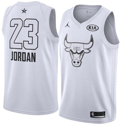 Nike Bulls #23 Michael Jordan White NBA Jordan Swingman 2018 All-Star Game Jersey