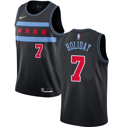 Nike Bulls #7 Justin Holiday Black NBA Swingman City Edition 2018/19 Jersey