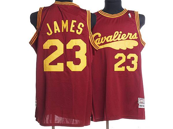 Mitchell and Ness Cavaliers #23 LeBron James Red Throwback Stitched NBA Jersey