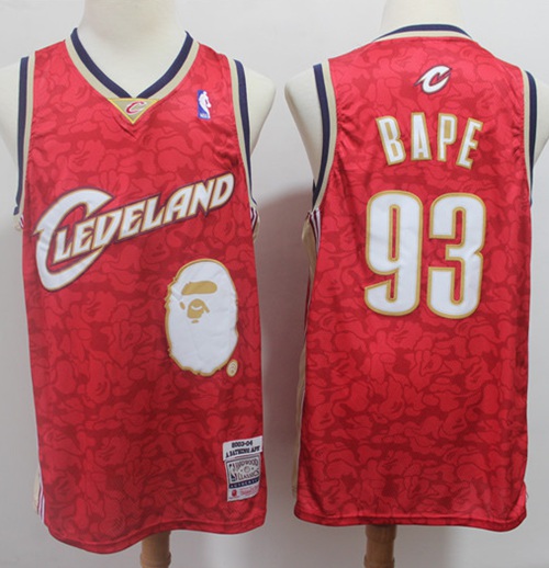 A Bathing Ape Cavaliers #93 Bape Red Stitched Basketball Jersey