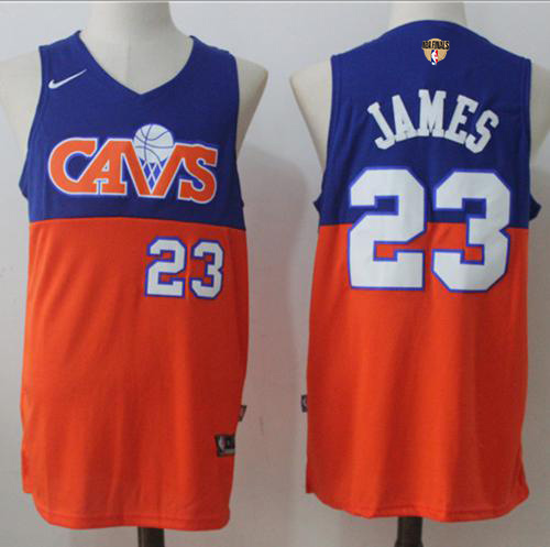 Nike Cavaliers #23 LeBron James Blue/Orange The Finals Patch NBA Swingman Jersey