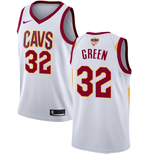 Nike Cavaliers #32 Jeff Green White The Finals Patch NBA Swingman Association Edition Jersey