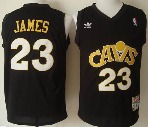 Cavaliers #23 LeBron James Black CAVS Throwback Stitched NBA Jersey