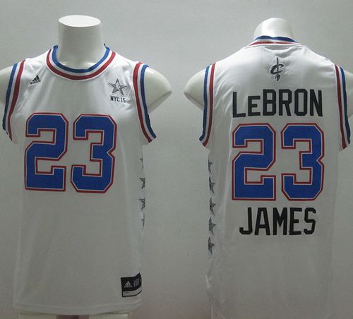 Cavaliers #23 LeBron James White 2015 All-Star Stitched NBA Jersey - Click Image to Close