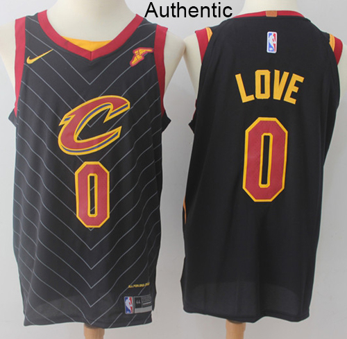 Nike Cavaliers #0 Kevin Love Black NBA Authentic Statement Edition Jersey