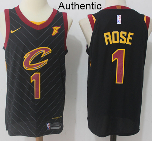 Nike Cavaliers #1 Derrick Rose Black NBA Authentic Statement Edition Jersey