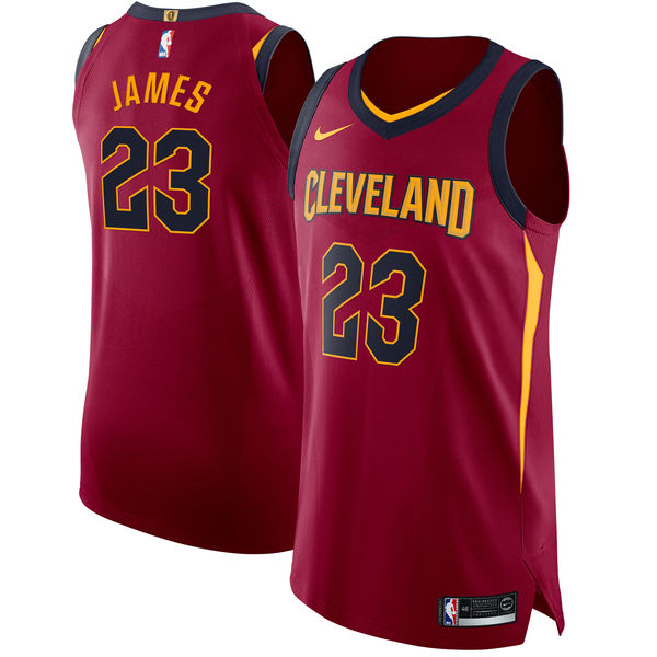 Nike Cavaliers #23 LeBron James Red NBA Authentic Icon Edition Jersey