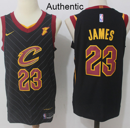 Nike Cavaliers #23 LeBron James Black NBA Authentic Statement Edition Jersey