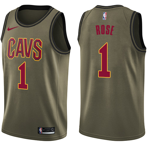 Nike Cavaliers #1 Derrick Rose Green Salute to Service NBA Swingman Jersey