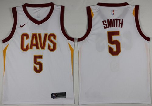 Nike Cavaliers #5 J.R. Smith White Association Edition NBA Swingman Jersey