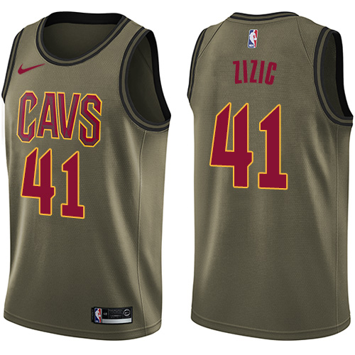 Nike Cavaliers #41 Ante Zizic Green Salute to Service NBA Swingman Jersey