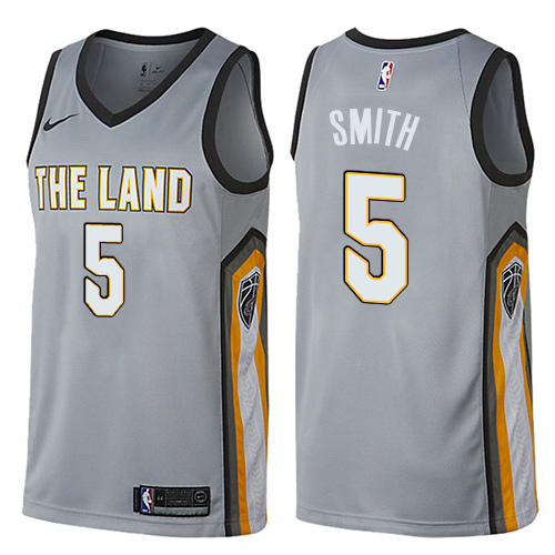 Nike Cavaliers #5 J.R. Smith Gray NBA Swingman City Edition Jersey