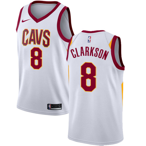 Nike Cavaliers #8 Jordan Clarkson White NBA Swingman Association Edition Jersey