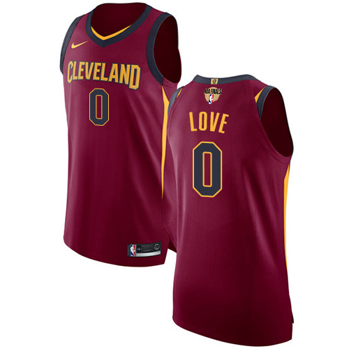 Nike Cavaliers #0 Kevin Love Red The Finals Patch NBA Authentic Icon Edition Jersey