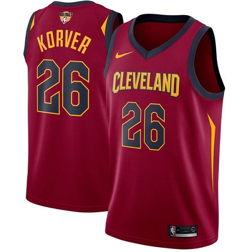 Nike Cavaliers #26 Kyle Korver Red The Finals Patch NBA Swingman Icon Edition Jersey