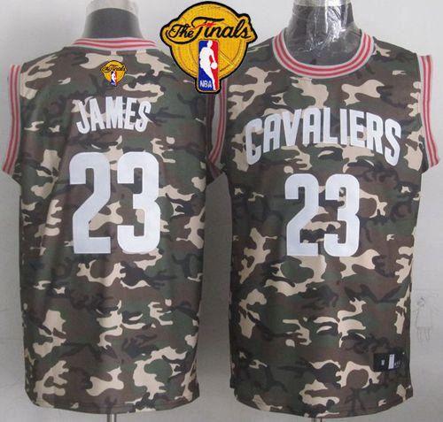 Cavaliers #23 LeBron James Camo Stealth Collection The Finals Patch Stitched NBA Jersey