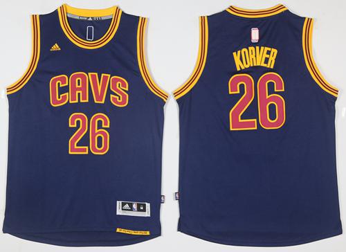 Cavaliers #26 Kyle Korver Navy Blue Stitched NBA Jersey