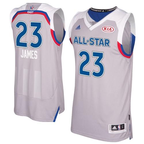 Cavaliers #23 LeBron James Gray 2017 All-Star Stitched NBA Jersey