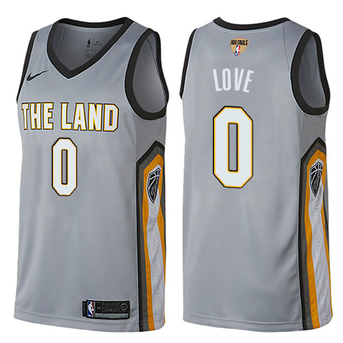 Nike Cavaliers #0 Kevin Love Gray The Finals Patch NBA Swingman City Edition Jersey