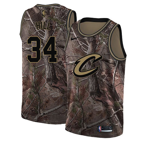 Nike Cavaliers #34 Tyrone Hill Camo NBA Swingman Realtree Collection Jersey