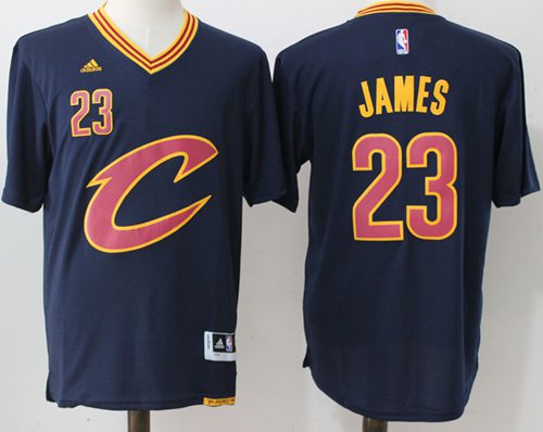 Cavaliers #23 LeBron James Navy Blue Short Sleeve "C" Stitched NBA Jersey