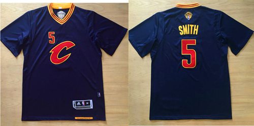 Cavaliers #5 J.R. Smith Navy Blue Short Sleeve "C" Stitched NBA Jersey