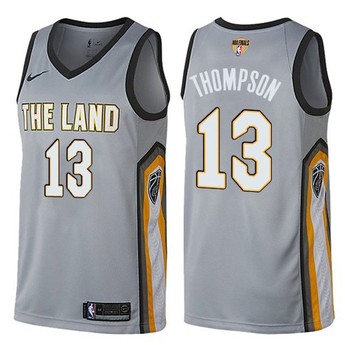 Nike Cavaliers #13 Tristan Thompson Gray The Finals Patch NBA Swingman City Edition Jersey