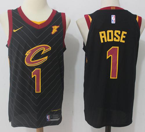 Nike Cavaliers #1 Derrick Rose Black NBA Swingman Statement Edition Jersey