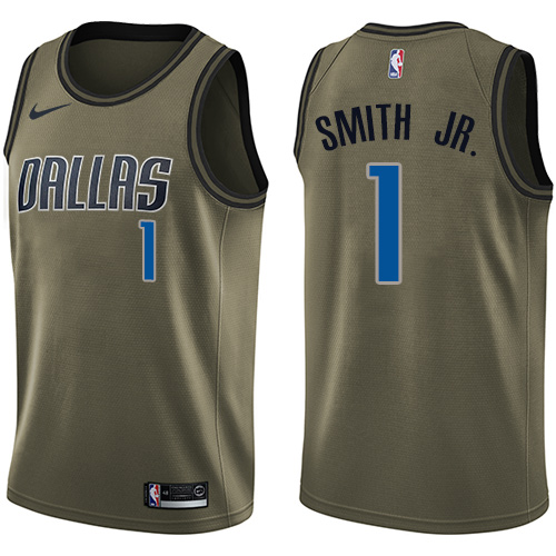 Nike Mavericks #1 Dennis Smith Jr. Green Salute to Service NBA Swingman Jersey