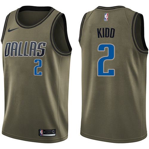 Nike Mavericks #2 Jason Kidd Green Salute to Service NBA Swingman Jersey