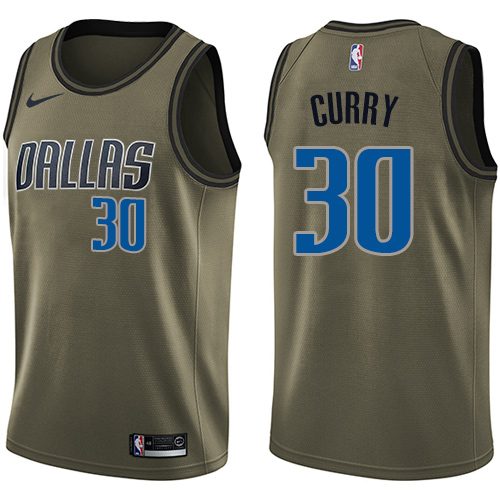 Nike Mavericks #30 Seth Curry Green Salute to Service NBA Swingman Jersey