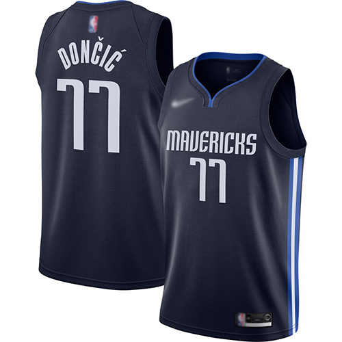 Mavericks #77 Luka Doncic Navy Basketball Swingman Statement Edition 2019/2020 Jersey