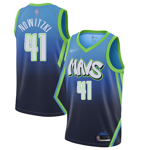 Mavericks #41 Dirk Nowitzki Blue Basketball Swingman City Edition 2019/20 Jersey