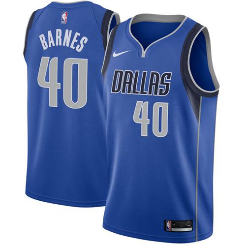 Nike Mavericks #40 Harrison Barnes Royal NBA Swingman Icon Edition Jersey