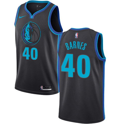 Nike Mavericks #40 Harrison Barnes Anthracite NBA Swingman City Edition 2018/19 Jersey